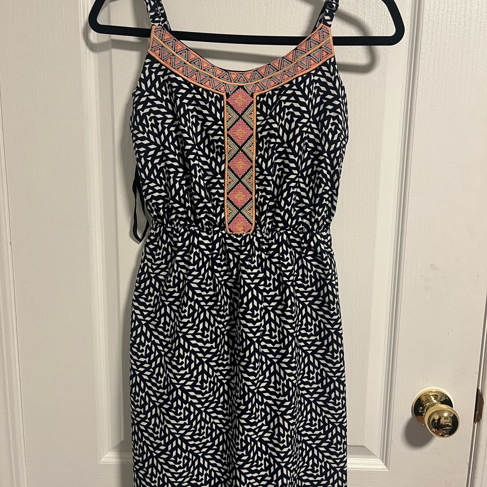 Atmosphere Black and White Maxi Dress with Pink Accents